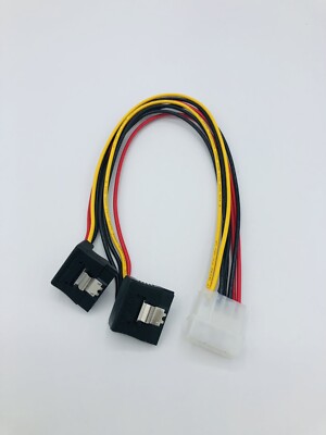 StarTech.com 12in LP4 to 2x Right Angle Latching SATA Power Y Cable Splitter