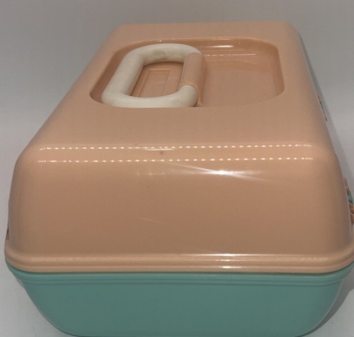 Caboodles On-The-Go Girl Make Up Case Organizer Peach Aqua Pretty In Petite - Picture 8 of 8