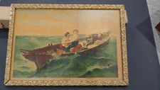 1895 oil embellished print by John Gast " A LOVE TALE" Publ.  J. F. Hill & Co. 