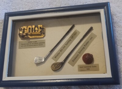 Vintage The History of Golf Shadow Box