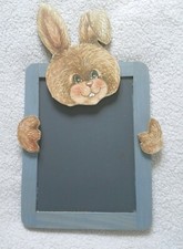 Wooden Hand Painted Handmade Shelf D cor  Chalkboard Bunny  Customizable