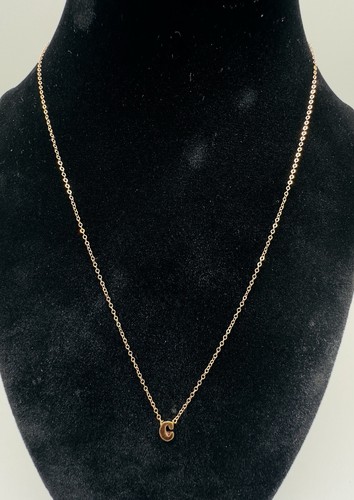 1/20 14k GF Necklace 18” W/ Initial “C” Pendant 1g - Picture 3 of 9