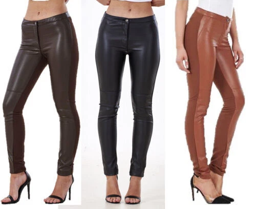 H&M Faux Leather Trousers for Women