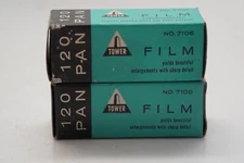 Tower 120 Pan Black & White Film 2 Boxes (E4L) Sears B&W Expired 1960