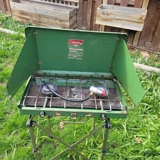 Vintage Coleman Two Burner Propane Stove 5400 A 708 Camp With Original Box 