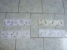 Very Rare Lot of 4 Press Drawings Cartoon Luis Garcia Gallo Dit Rooster