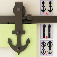 CCJH 4-20FT Sliding Barn Door Hardware Closet Track Kit for Single/Double Door