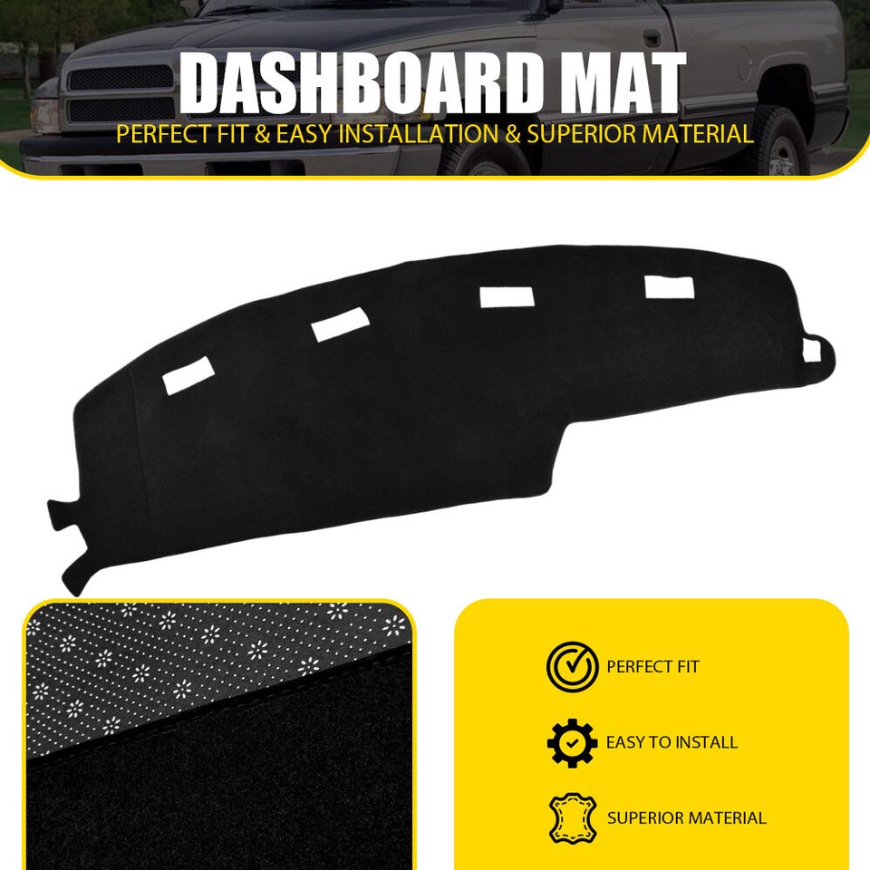 Black Dash Mat Cover Dashboard Dashmat For Dodge Ram 1500 3500 1994