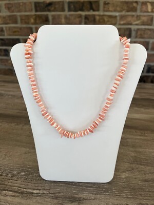 16in White Pink/Coral Square Chip Puka Shell Necklace|Hawaiian Beach  Surfer