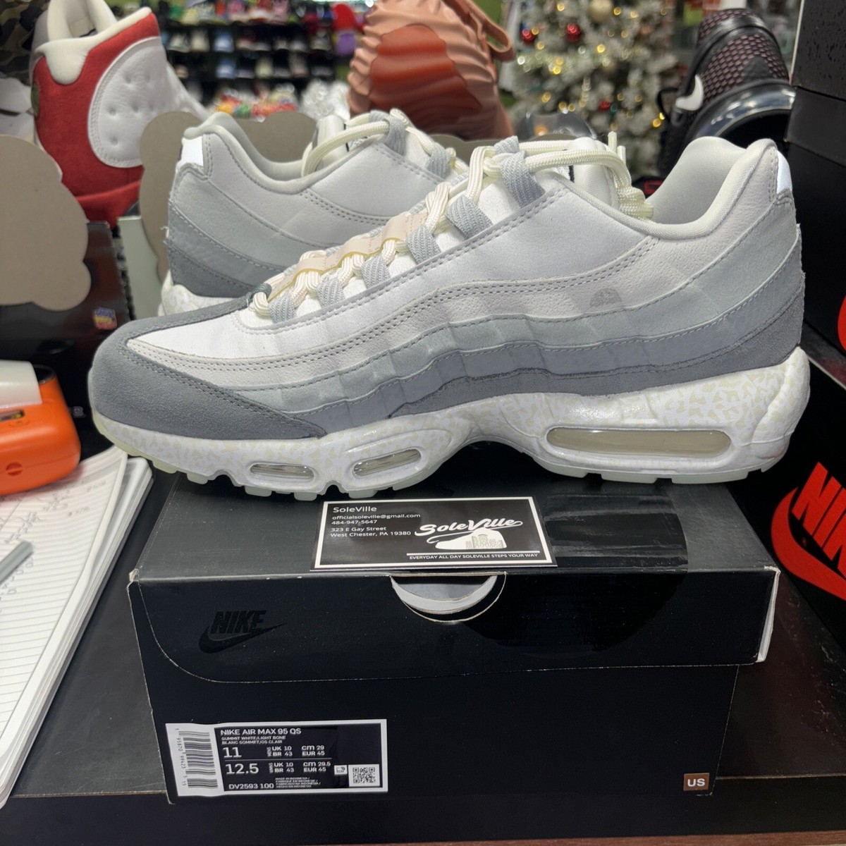 Nike Air Max 95 ホワイト 7.5 Nike Air Max 95 Essential White Black Shoes CK7070-100