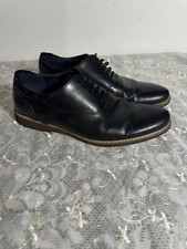 Steve Madden Nunan Oxford Black Leather Dress Shoe Size :8