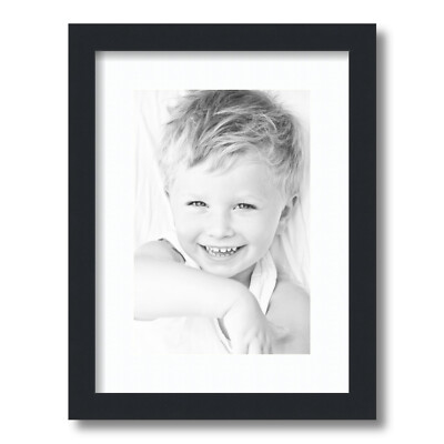ArtToFrames Matted 12x16 Black Picture Frame with 2'' Mat, 8x12 Opening 3926