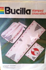 Bucilla Sparkling Tree Table Runner Christmas 82307 Stamped Cross Stitch Kit New