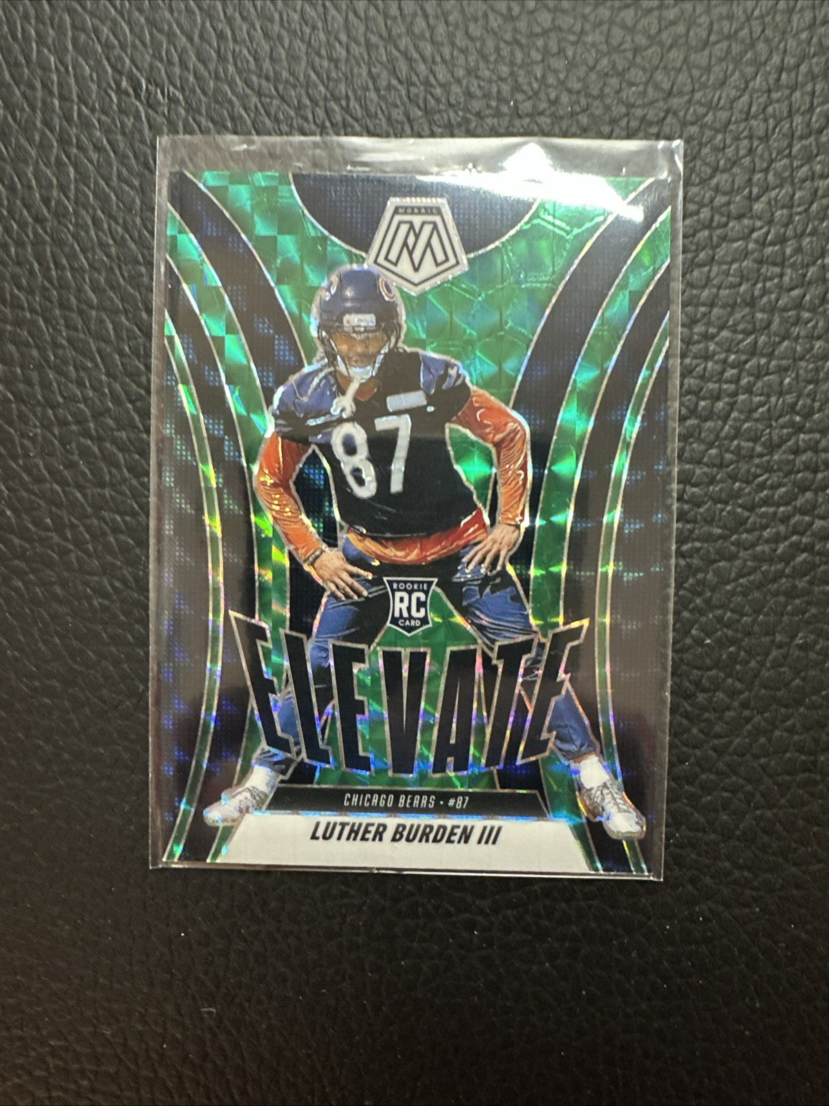 Luther Burden III 2025 Panini Mosaic #7 Elevate Green Mosaic Prizm (RC) Bears