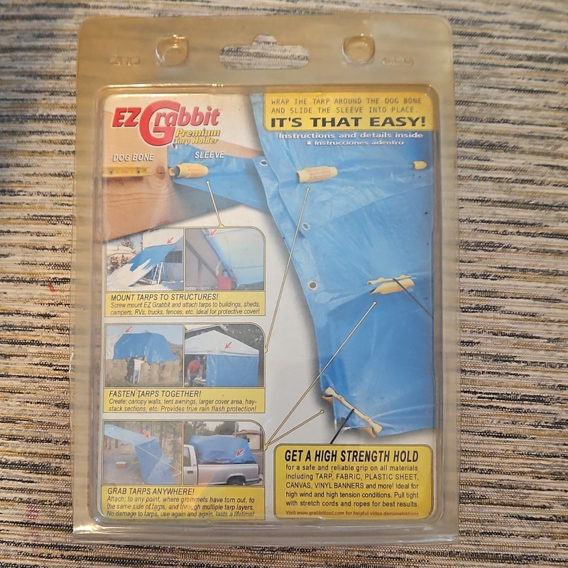 EZ Grabbit Tarp Holder 4-Pack Yellow Patented Tech for Covers Outdoors