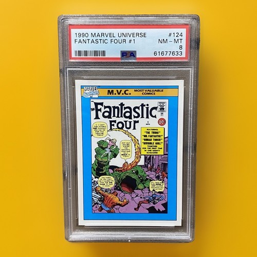 Marvel Universe 1990 Amazing Fantastic Four Card #1 M.V.C. #124 PSA 8 NM-MT