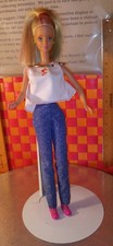Barbie, with white doll stand, 12"h, complete, vtg. 1966 by Mattel