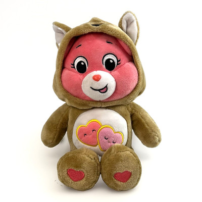 2021 Care Bears Hoodie Friends Love A Lot Bear Squirrel Plush Brown Hearts 12''