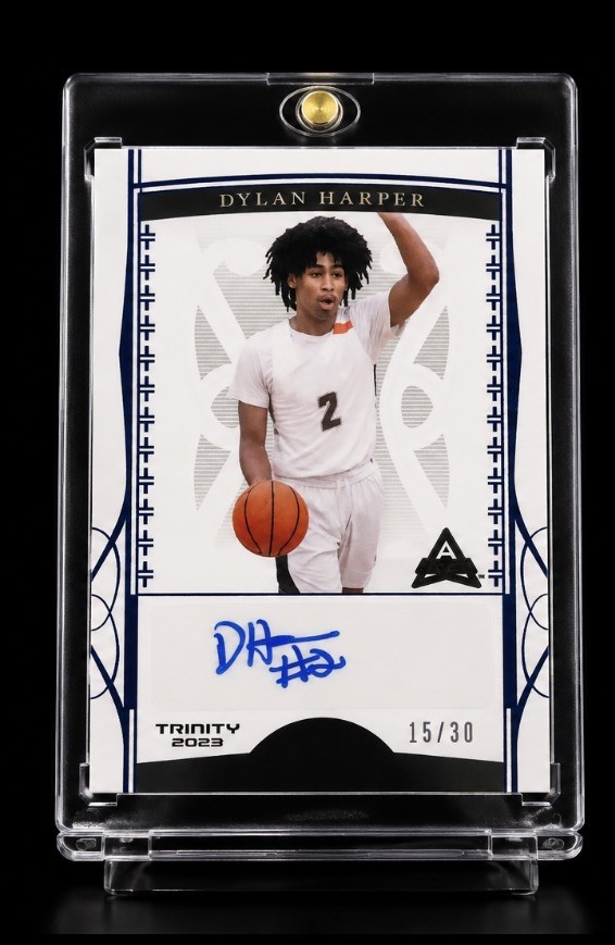 2022-23 Leaf Trinity - Dylan Harper #BA-DH2 Blue /30 (AU, RC)