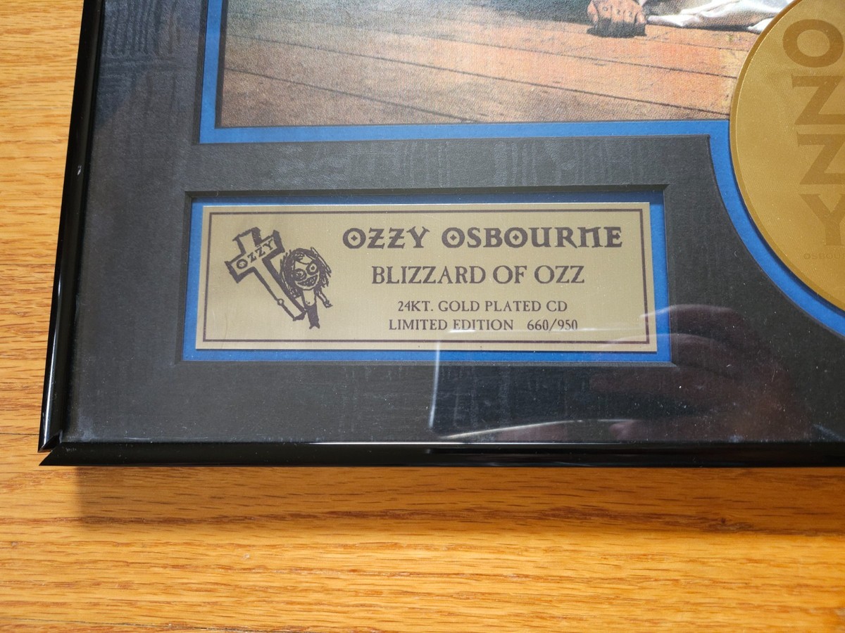 OZZY OSBOURNE - BLIZZARD OF OZZ - SIGNED AUTOGRAPH 24 KT GOLD CD