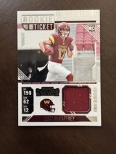 2024 Panini Contenders -Rookie Ticket Swatches Luke McCaffrey #RTS-LMY (MEM, RC)