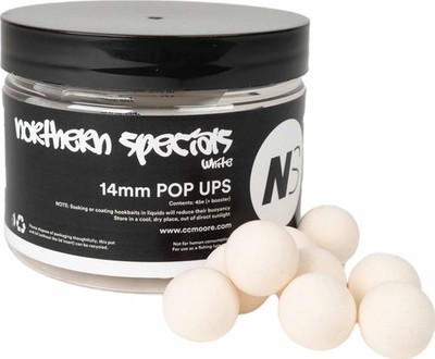 CCMoore Ns1 Pop Ups White 14mm Boilies Karpfen Köder Auftreibend Futter Zitrus