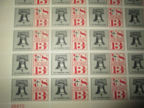Scott #C62 FULL AIRMAIL Sheet (50) .13 cent "LIBERTY BELL" - in M/NH Condition! - Picture 2 of 2