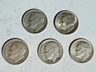 1946, 1947-D, 1954-D, 1956-D, 1960-D Roosevelt Dime Lot 90% Silver, #2