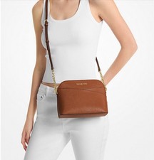 Michael kors Dome Shaped Crossbody Bag In MK Brown New + gift bag❤️💕