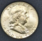 1963 D Franklin Half Dollar 90% Silver Uncirculated