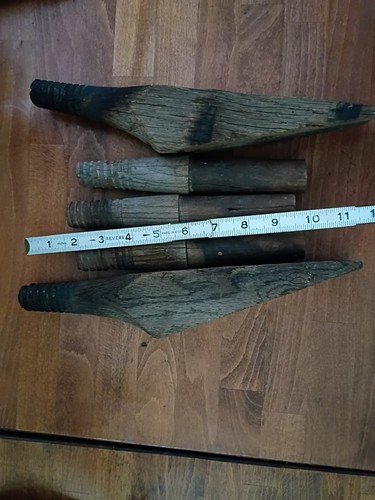 Lot of 5 Oak Telephone Telegraph Pole Wood Insulator Pegs Post Threaded style - Picture 14 of 14