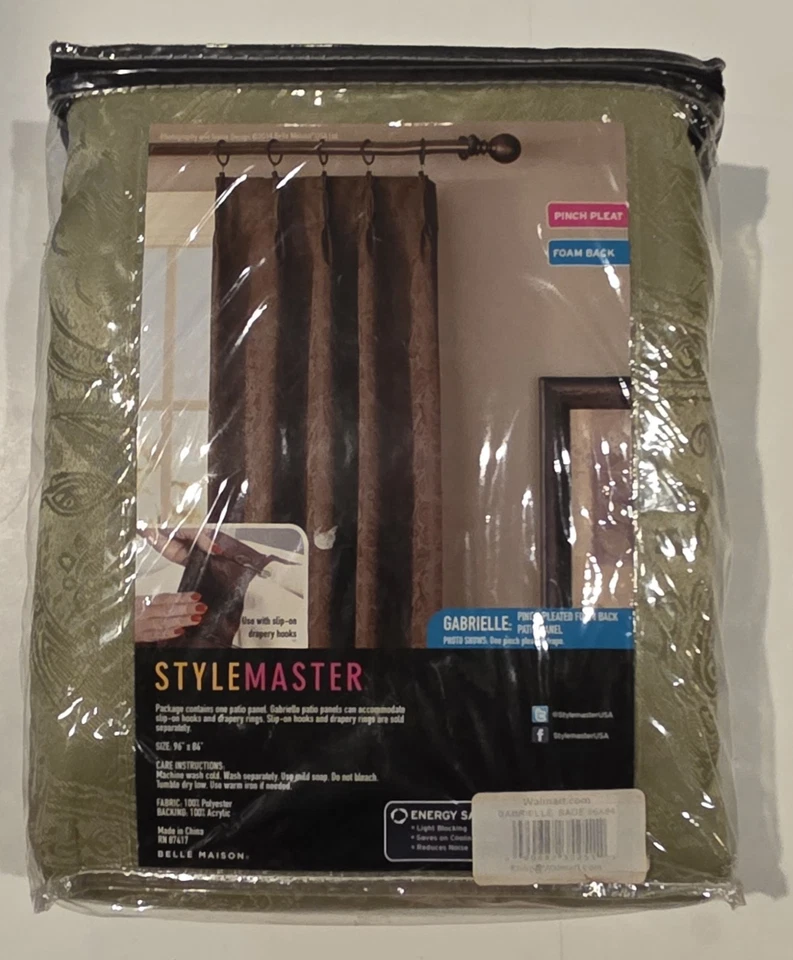 Stylemaster Gabrielle Pinch Pleated Foam Back Drape Sage Green 96 " X 84 " - Image 3 of 4