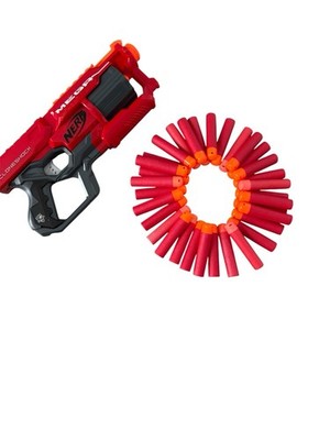 Nerf Mega CycloneShock Blaster mit vielen Mega Darts   Rot/Schwarz