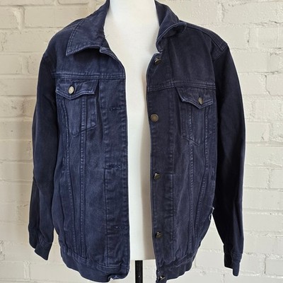 66GIRLS Navy Denim Shacket Oversized Button Front Jacket Fall Utility Streetwear