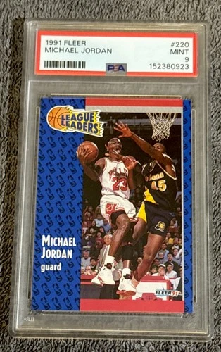 1991 FLEER League Leaders MICHAEL JORDAN PSA 9 (Fresh Slab Today Clean)