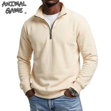 Outdoor Men Zipper Sweatshirts Spring Quarter Zip Pullover Half Zipper Hoodie fo