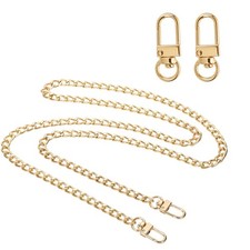 43.3" Flat Purse Chain Strap, Lobster Swivel Trigger Clips Style1, Gold