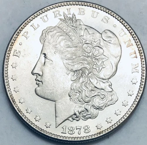 1878 8TF Morgan Silver Dollar BU Details