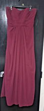 David's Bridal Women's Size 8 Formal Evening Dress Maroon Strapless Prom Wedding