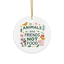    Vegan Activism  Animal Lover Ceramic Ornament   