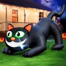 7 Ft Halloween Inflatables Outdoor Decoration, Blow up Black Cat Inflatable with
