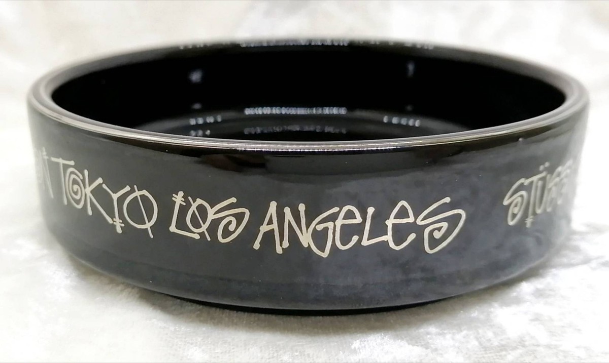Stussy Ceramic Ashtray Black NYC London Tokyo LA Gold Rim Used | eBay