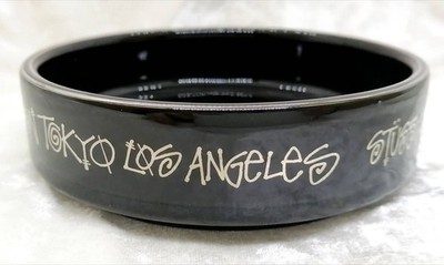 Stussy Ceramic Ashtray Black NYC London Tokyo LA Gold Rim Used | eBay