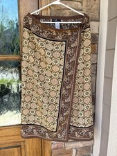 Sag Harbor BOHO Plus Size Midi Length Wrap Skirt, Size 14 Geometric Pattern