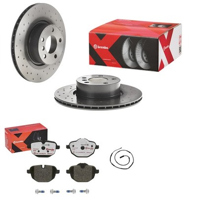 brembo SPORT BREMSSCHEIBEN + XTRA BELÄGE HINTEN passend für BMW X3 F25 X4 F26