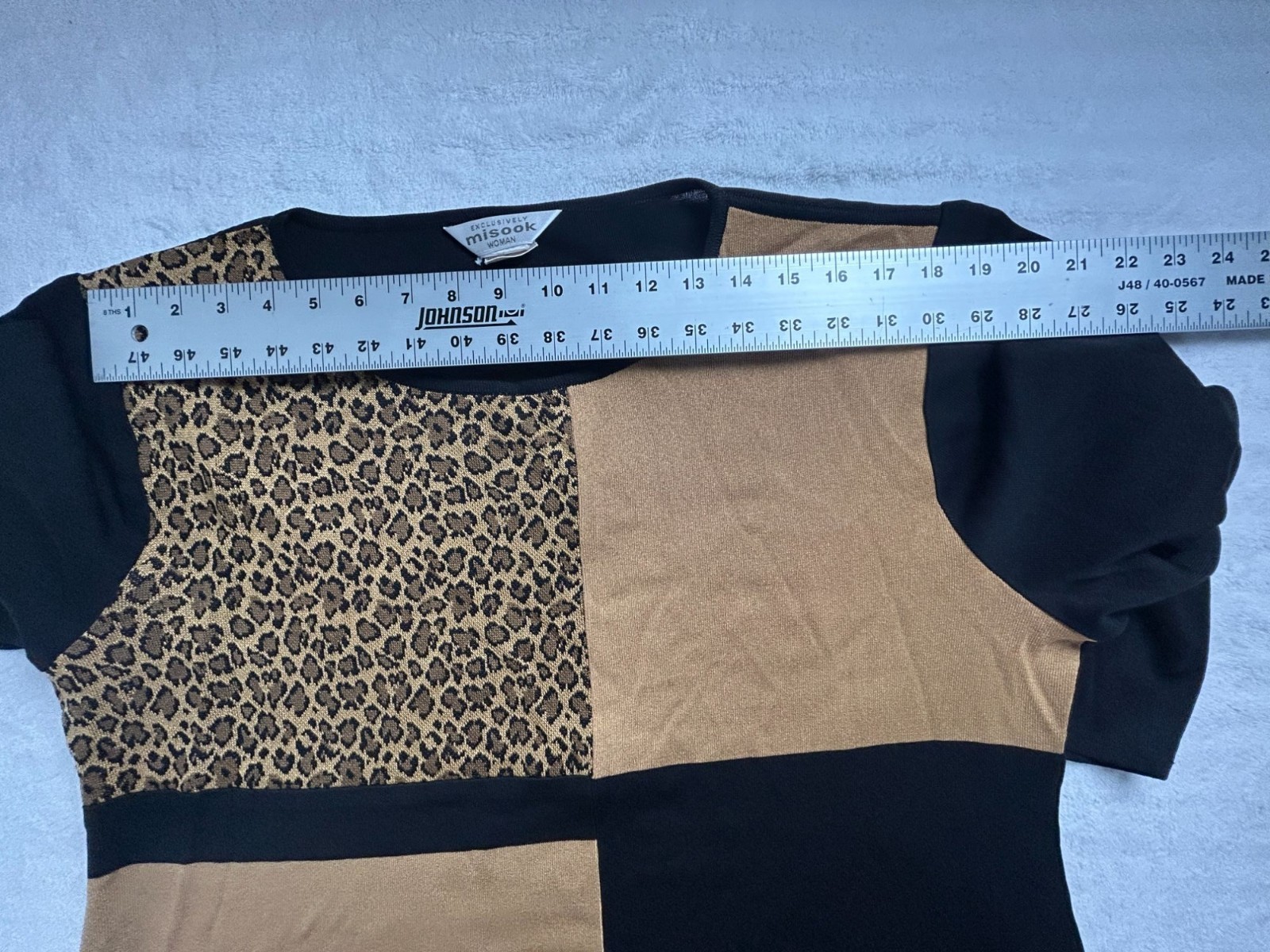 Exclusively Misook Womens Patchwork Leopard Black… - image 4