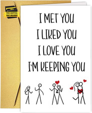 Funny Valentine'S Day Card for Him Her, Romantic Happy Valentines Day Card Gift