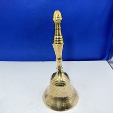 Vintage Brass Bell 9 Tall Hand Held Alter Bell
