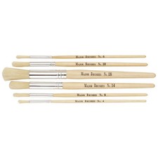 Image of Major Brushes Hog Short Round Pack 60 /10 x sizes 4, 6, 8, 10, 14, 18