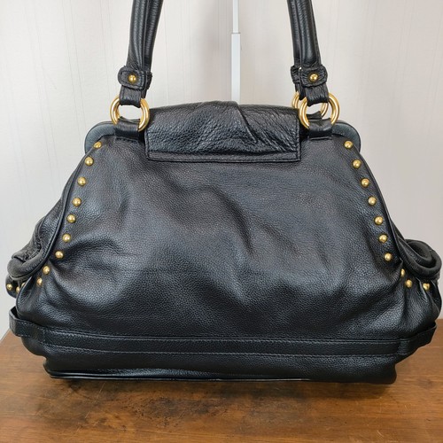 RARE Y2K Marc Jacobs Boutique Black KARAT 610 Satchel 2005 Pebbled Leather Gold - Picture 10 of 24